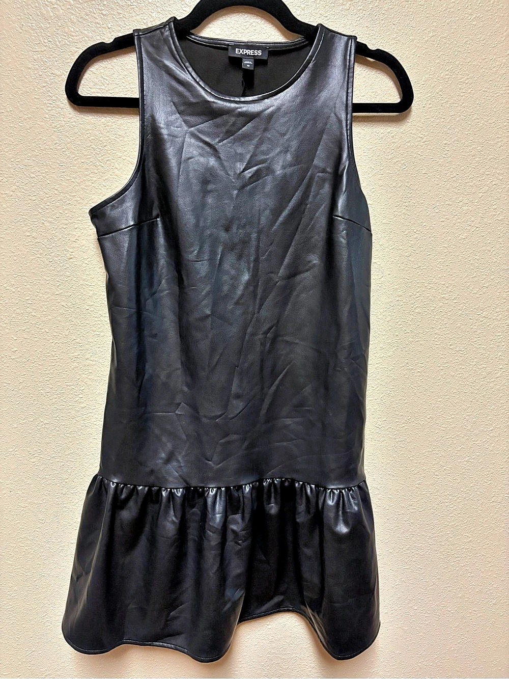 Express Faux Leather Mini Dress Black XS